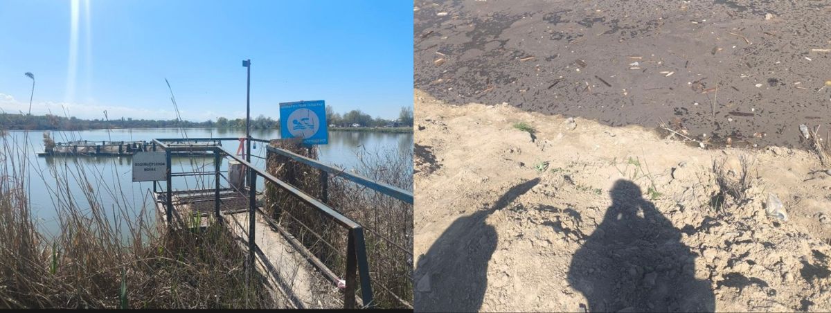 Засыпанная дамба с одной стороны