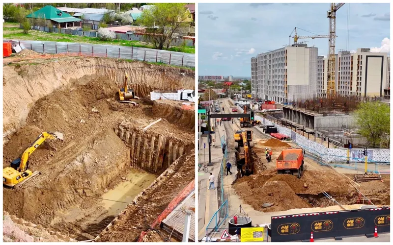Строительство коллектора в Наурызбайском районе Алматы