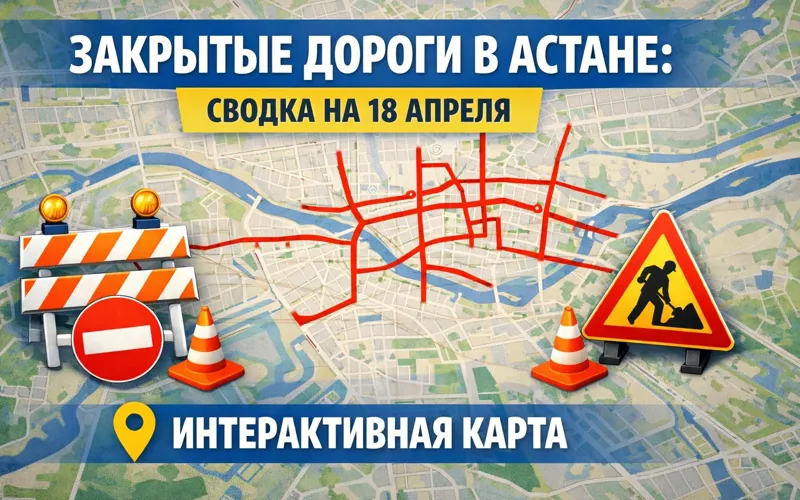 Закрытые дороги в Астане