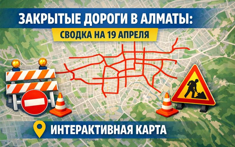 Закрытые дороги в Алматы: сводка на 19 апреля. Интерактивная карта