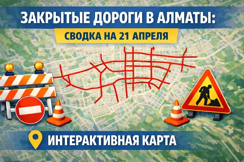 Закрытые дороги в Алматы 21 апреля