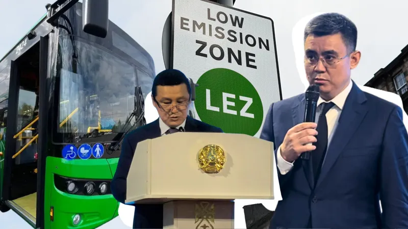 Слева направо: аким Карасайского района Жасулан Естенов, первый заместитель акима Алматинской области Канат Есболатов