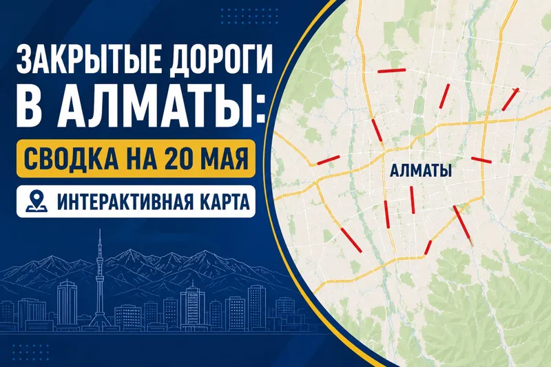 Закрытые дороги в Алматы 20 мая