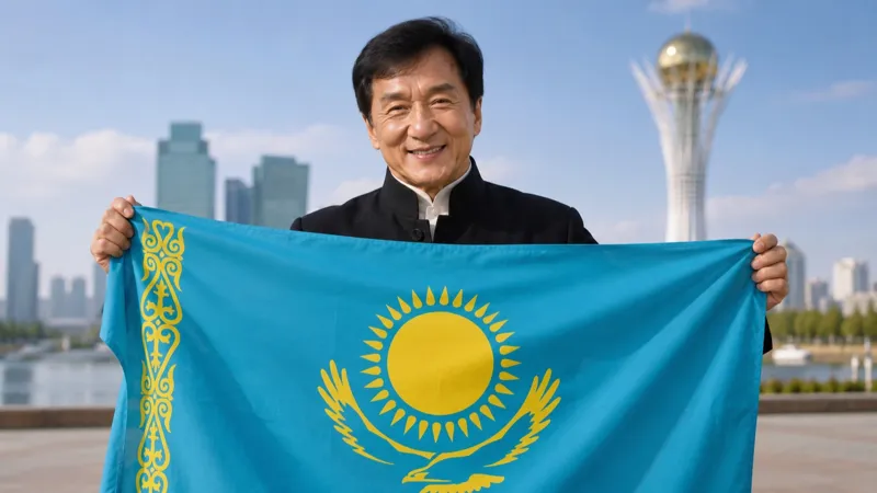 Джеки Чан на фоне Астаны