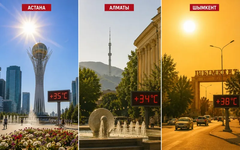 Погода в Астане, Алматы и Шымкенте