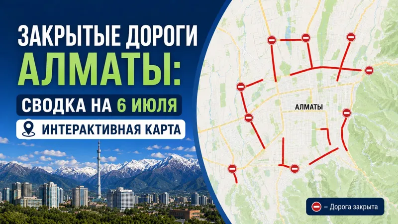 Перекрытые дороги в Алматы