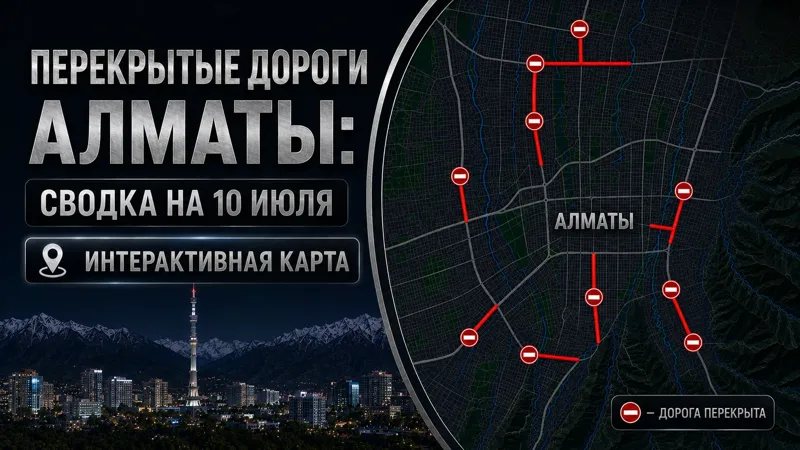 Перекрытые дороги в Алматы