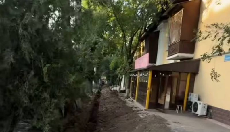 Алматинка пожаловалась на перекопанный вход в её салон красоты. Ей посоветовали судиться с акиматом