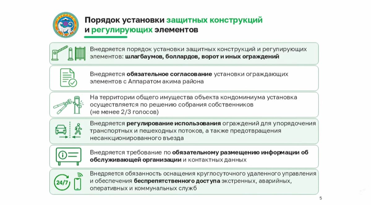 Слайд с правилами установления шлагбаумов