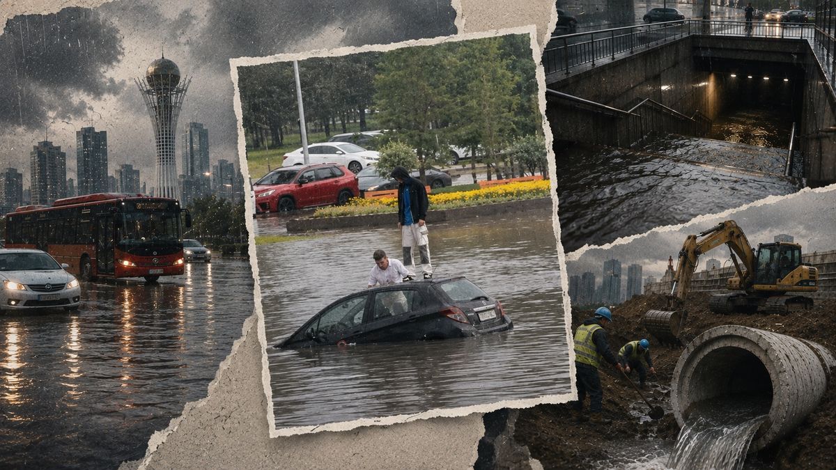 15 минут дождя – и улицы под водой: почему Астану продолжает затапливать