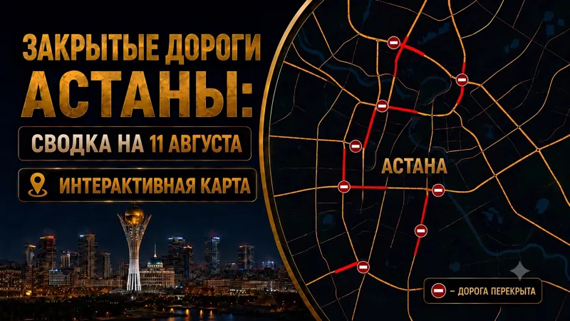 Карта закрытых дорог Астаны