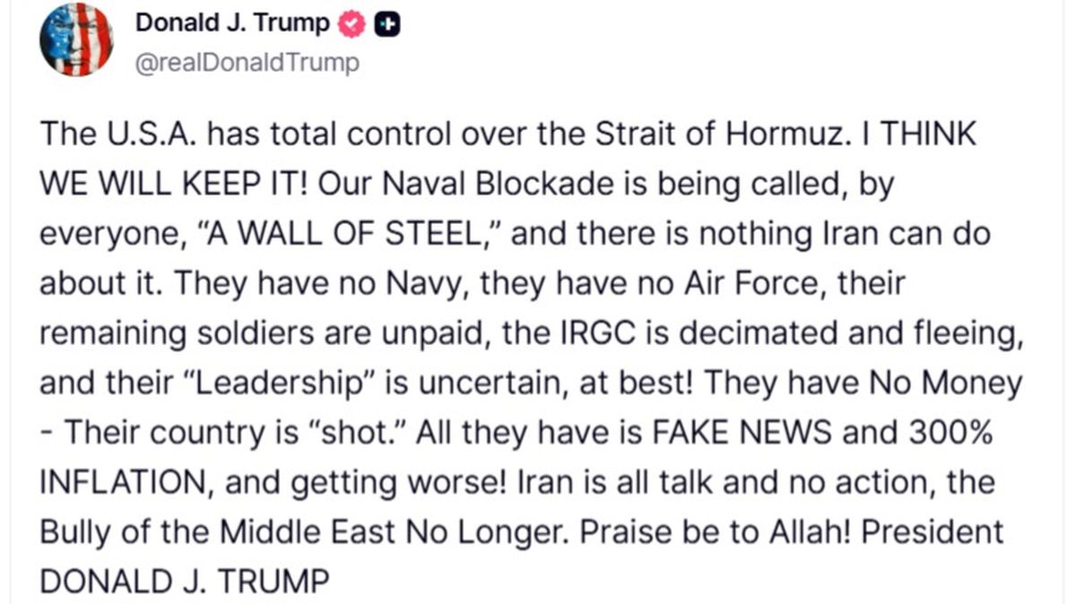 Публикация Дональда Трампа из соцсети Truth Social
