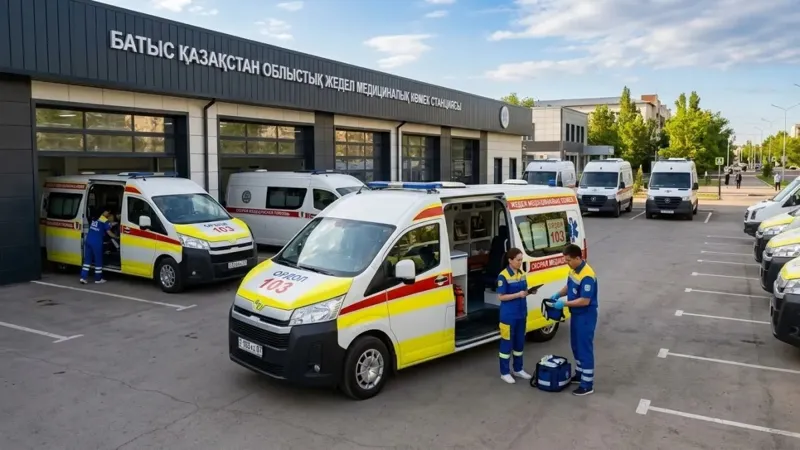 Машины и бригады скорой помощи в Западно-Казахстанской области