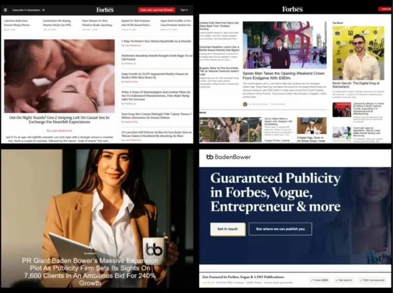 Фото фэйковых сайтов Forbes