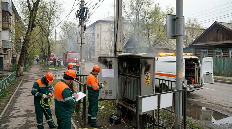 В Алматы загорелся трансформатор: целый квартал остался без света