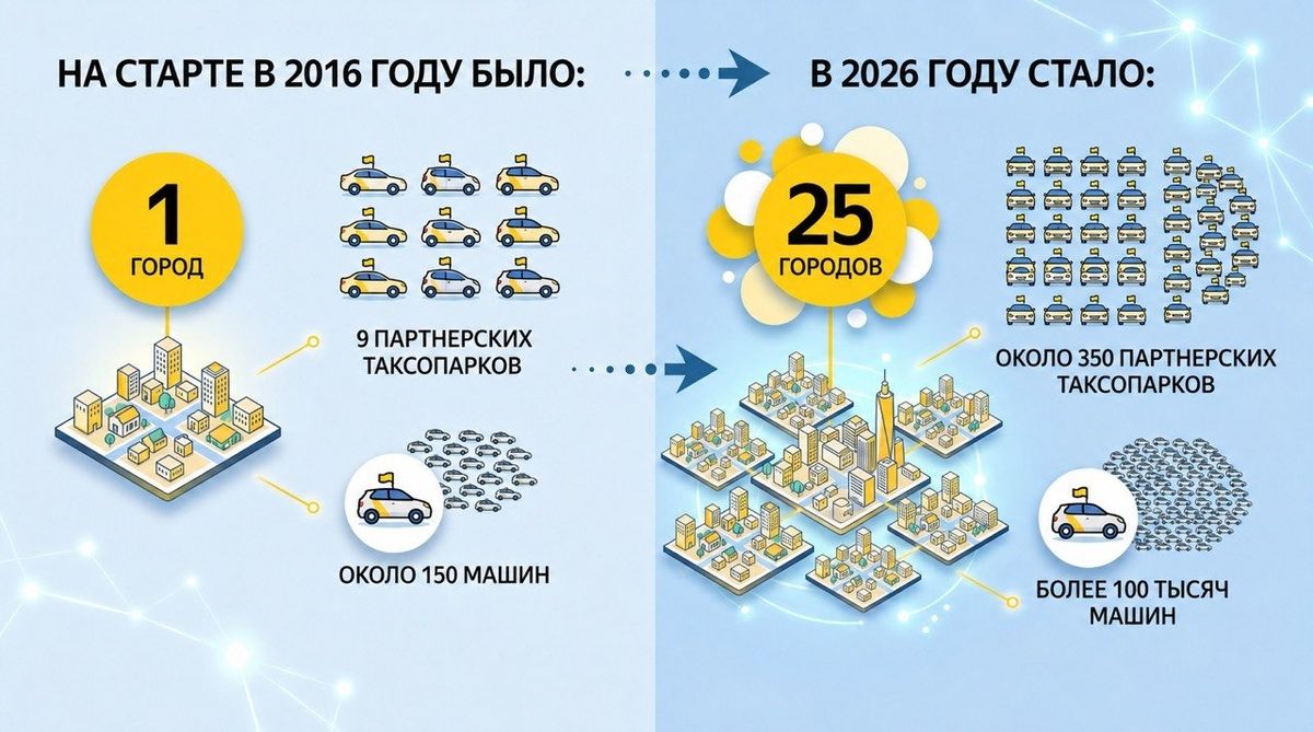Инфографика с данными об изменениях в сервисе "Яндекс.Такси"