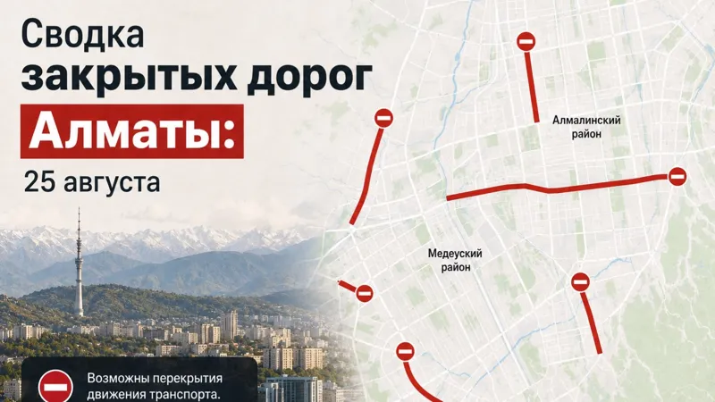 Сводка закрытых дорог Алматы
