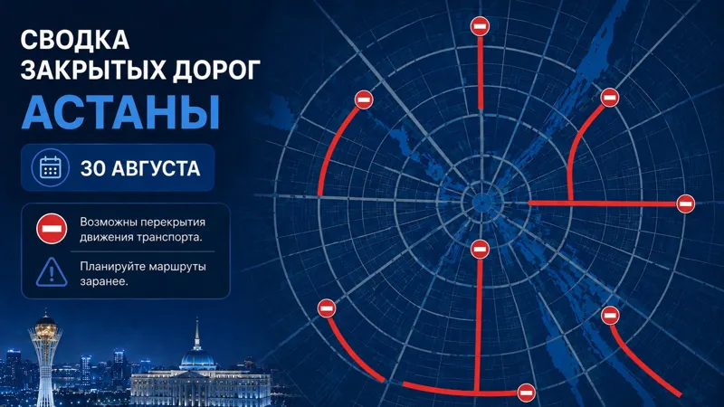Сводка закрытых дорог Астаны