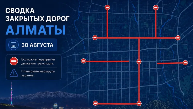 Сводка закрытых дорог Алматы