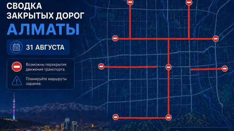 Сводка закрытых дорог Алматы