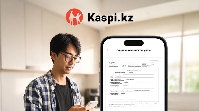 Справка о воинском учёте в Kaspi.kz