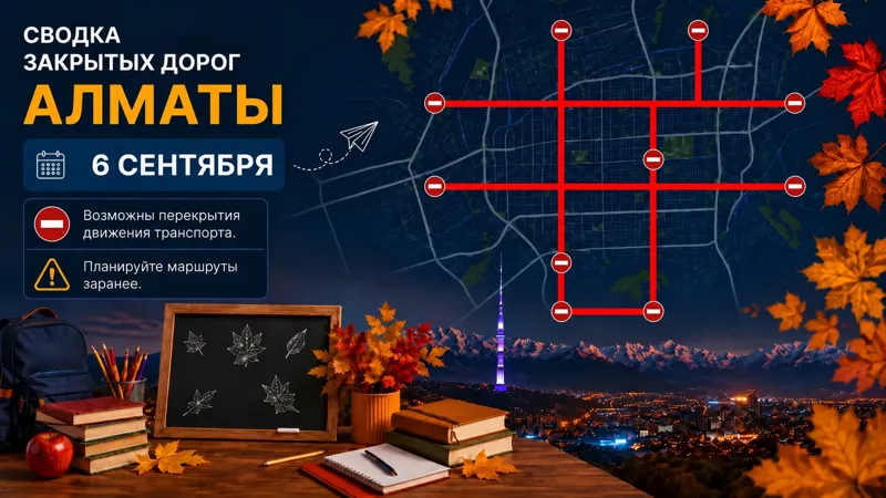 Иллюстративное изображение перекрытых дорог