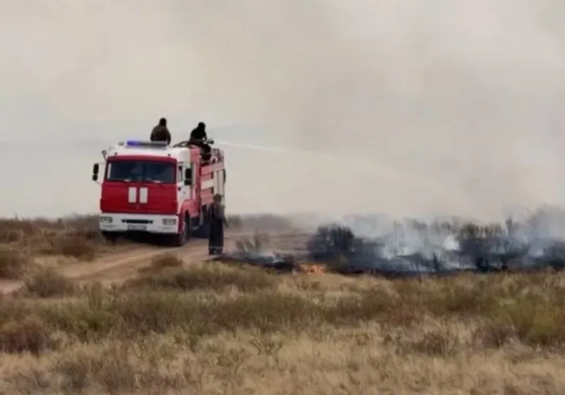 Природный пожар в Карагандинской области