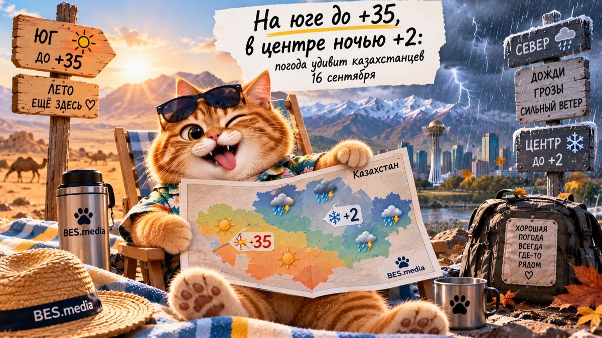 На юге до +35, в центре ночью +2: погода удивит казахстанцев 16 сентября