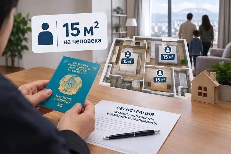 Паспорт и документы на регистрацию на фоне макета квартиры