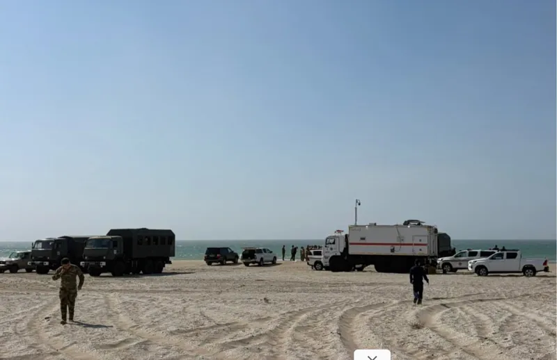 Военная техника на месте трагедии на Каспии