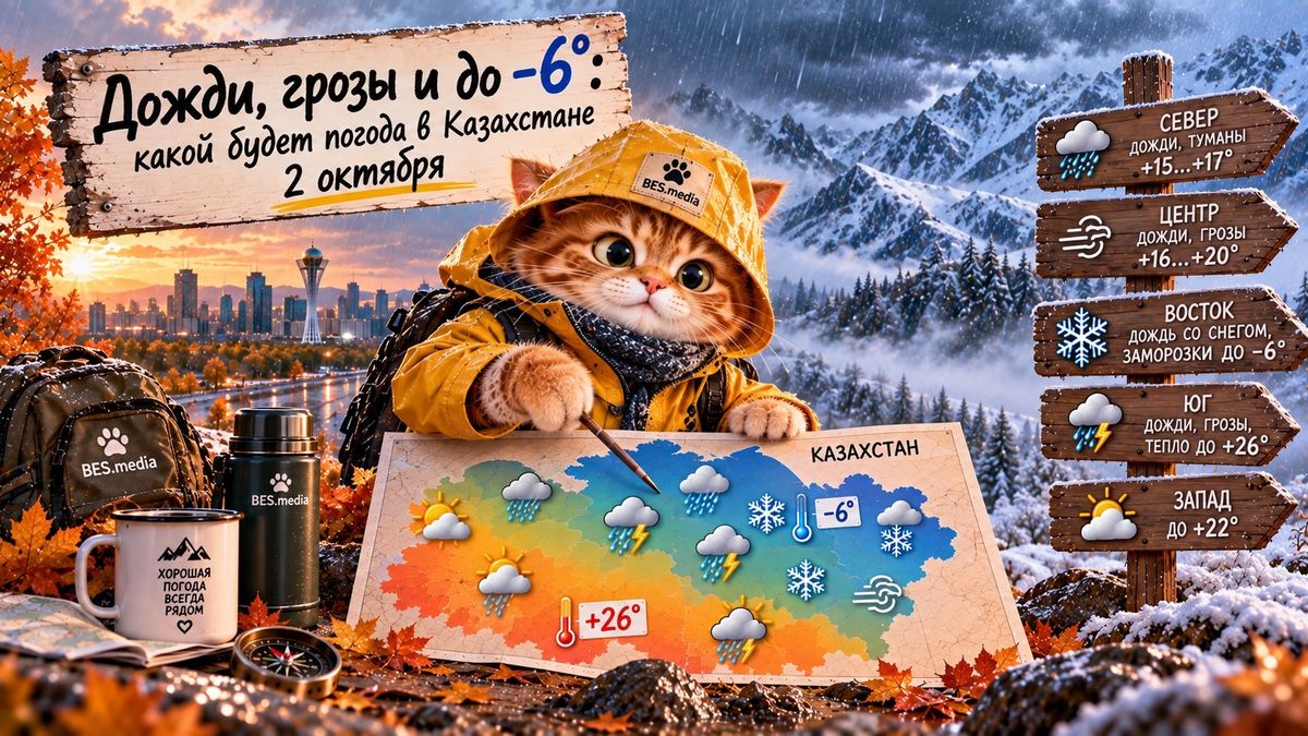 От снега до +26 градусов: чем удивит погода в Казахстане 2 октября
