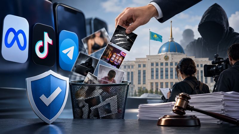 Казахстан добивается удаления до 70% запрещённого контента из соцсетей