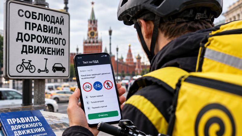 В Москве курьеров перестали выпускать на доставку без проверки знаний ПДД
